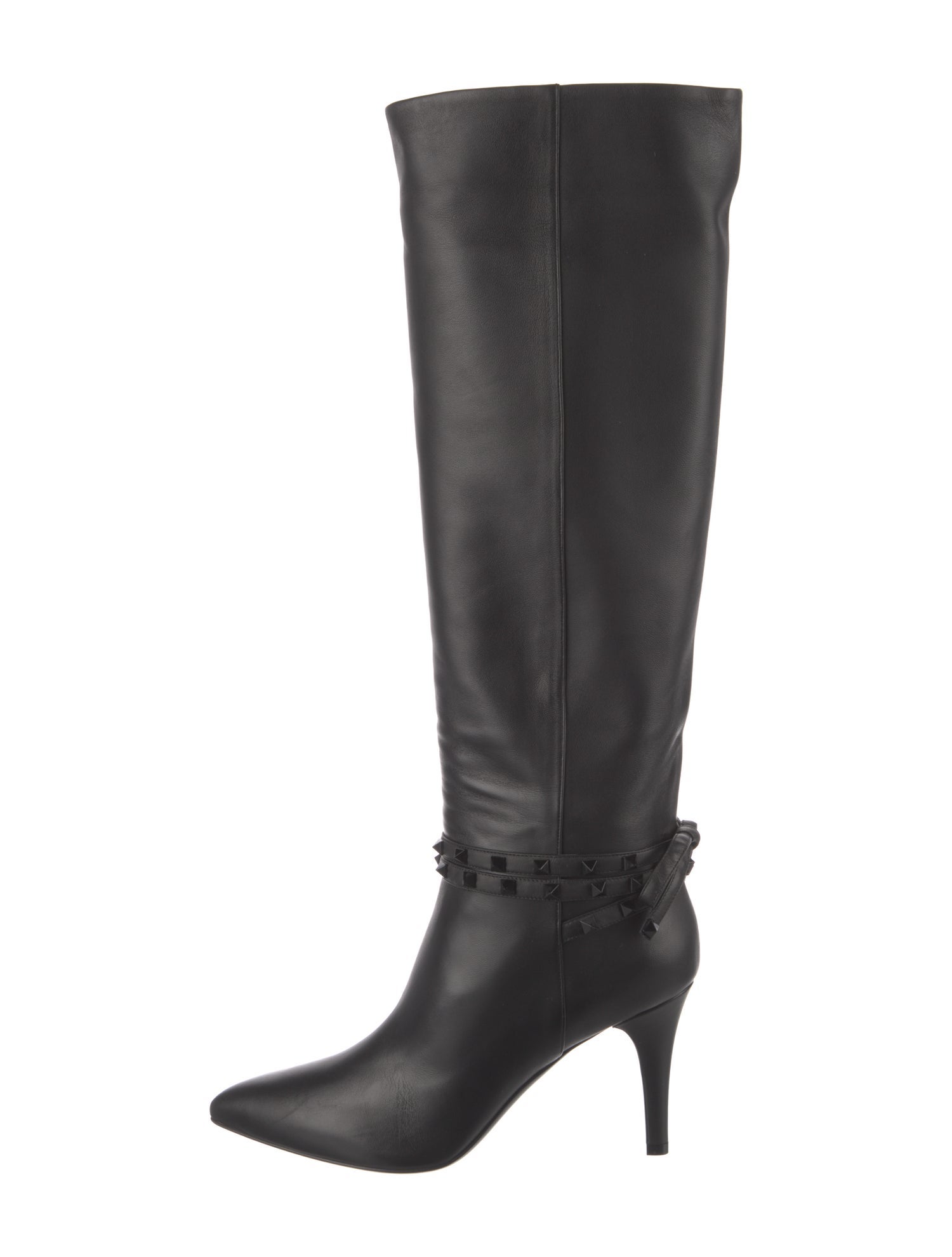 Valentino Rockstud Accents Leather Boots