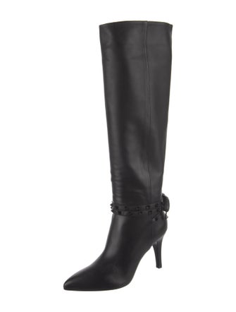 Valentino Rockstud Accents Leather Boots