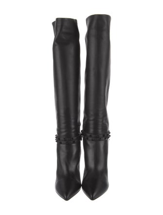 Valentino Rockstud Accents Leather Boots