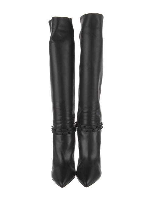 Valentino Rockstud Accents Leather Boots