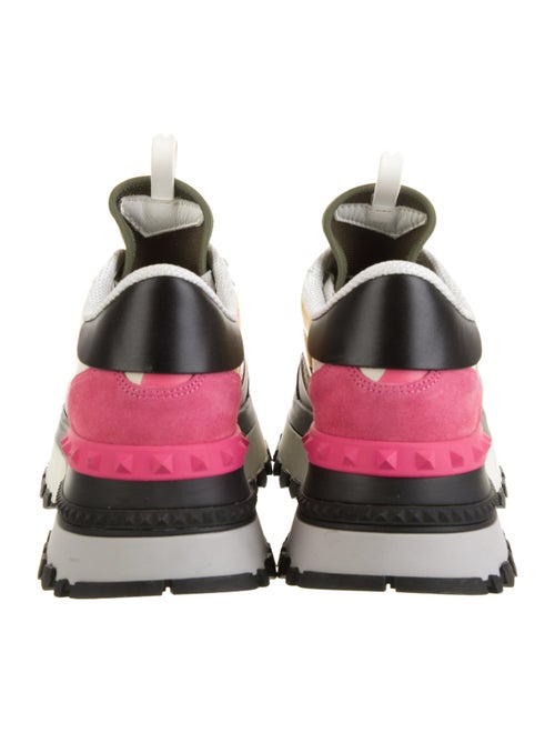 Valentino Rockstud Accents Leather Chunky Sneakers