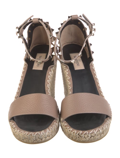 Valentino Rockstud Accents Leather Espadrilles