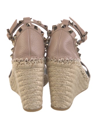Valentino Rockstud Accents Leather Espadrilles