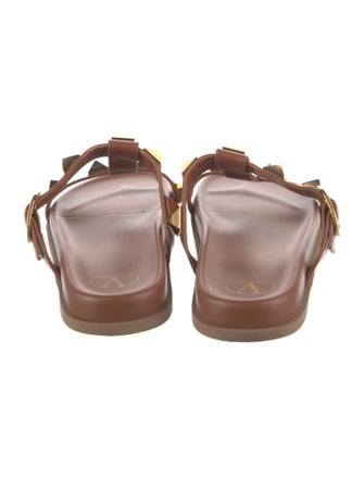 Valentino Rockstud Accents Leather T-Strap Sandals