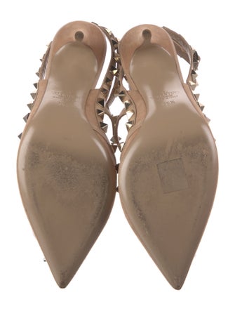 Valentino Rockstud Accents Leather T-Strap Pumps