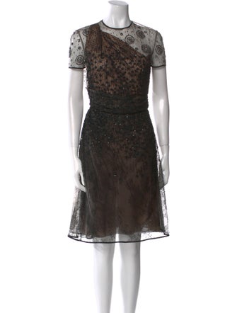 Valentino Lace Pattern Knee-Length Dress