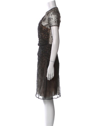 Valentino Lace Pattern Knee-Length Dress