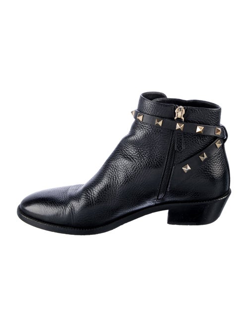 Valentino Rockstud Accents Leather Combat Boots