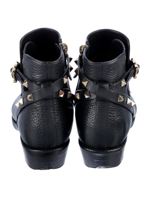 Valentino Rockstud Accents Leather Combat Boots
