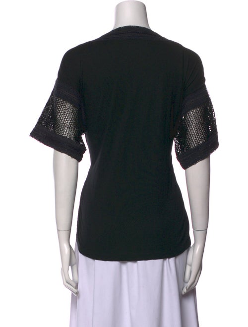 Valentino Lace Pattern Bateau Neckline Top