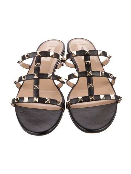 Valentino Rockstud Accents Leather Slides