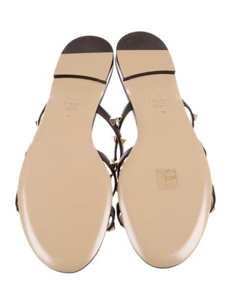Valentino Rockstud Accents Leather Slides