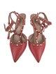 Valentino Rockstud Accents Leather T-Strap Pumps