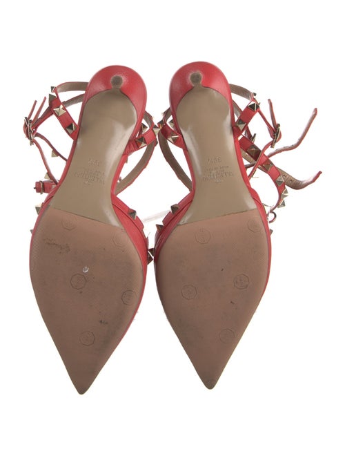 Valentino Rockstud Accents Leather T-Strap Pumps