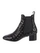 Valentino Rockstud Accents Patent Leather Chelsea Boots