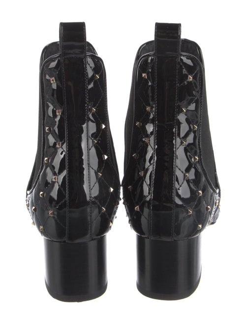 Valentino Rockstud Accents Patent Leather Chelsea Boots