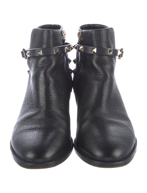 Valentino Rockstud Accents Leather Moto Boots