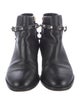Valentino Rockstud Accents Leather Moto Boots