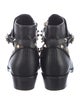 Valentino Rockstud Accents Leather Moto Boots