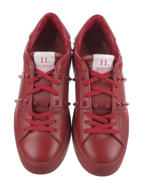 Valentino Rockstud Accents Leather Sneakers