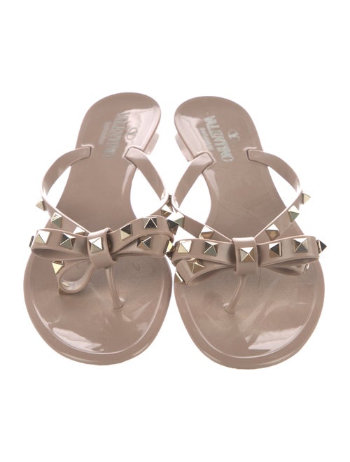 Valentino Rockstud Accents Rubber Slides