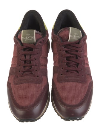 Valentino Rockstud Accents Suede Sneakers