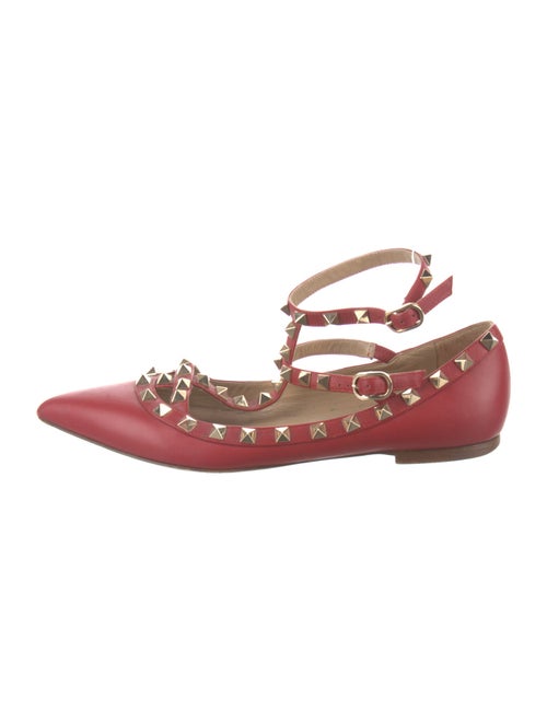 Valentino Rockstud Accents Leather Ballet Flats
