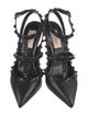 Valentino Rockstud Accents Leather T-Strap Pumps