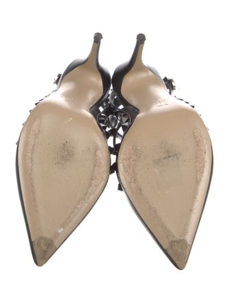 Valentino Rockstud Accents Leather T-Strap Pumps