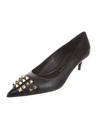 Valentino Rockstud Accents Leather Pumps