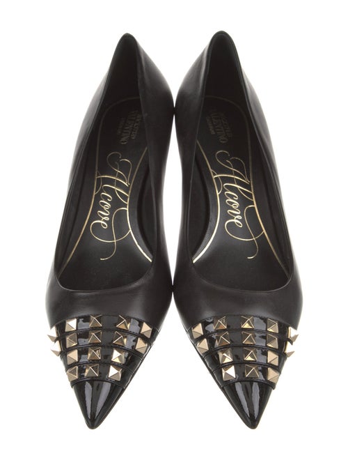 Valentino Rockstud Accents Leather Pumps