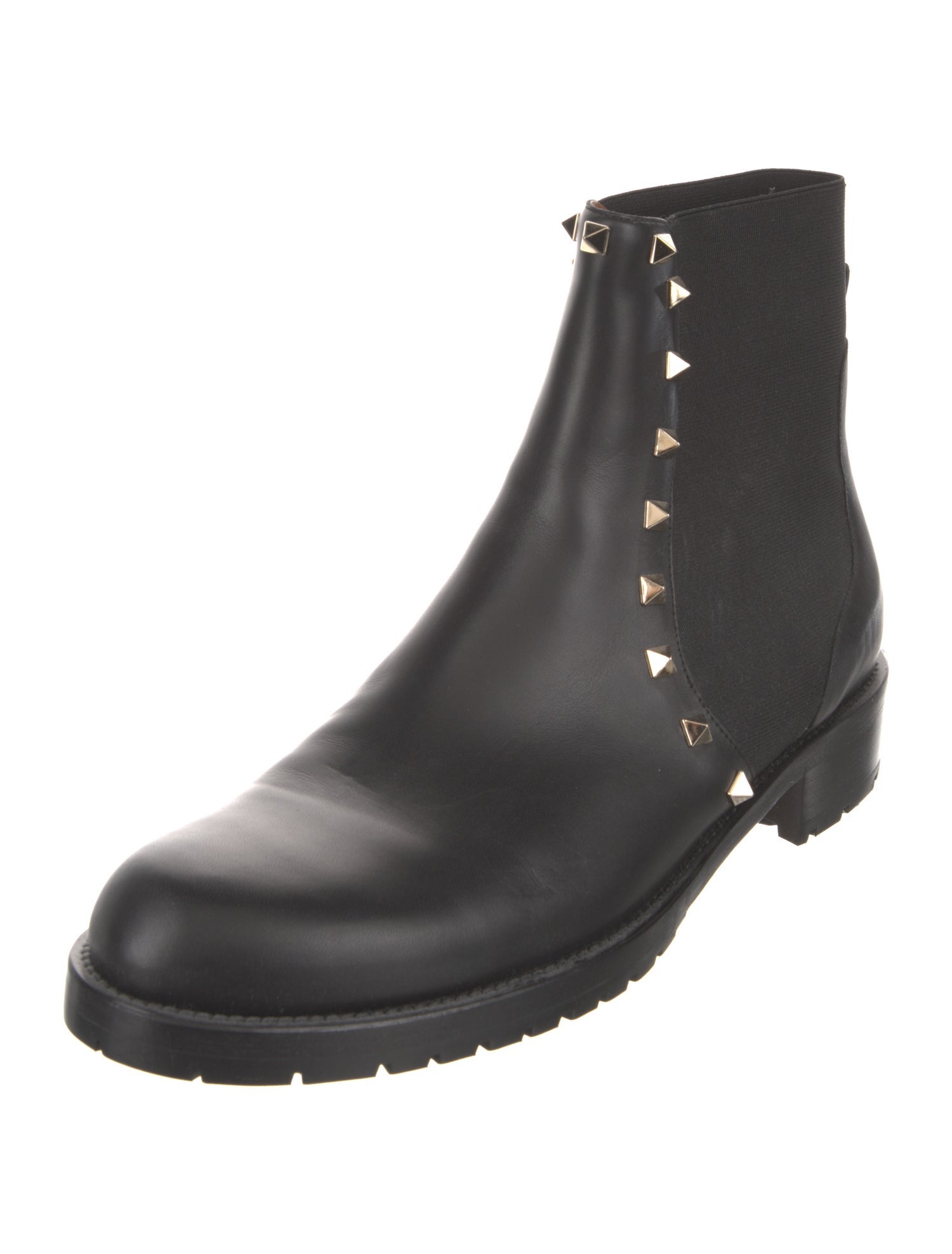 Valentino Rockstud Accents Leather Chelsea Boots