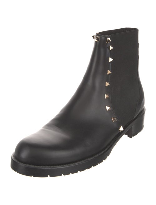 Valentino Rockstud Accents Leather Chelsea Boots