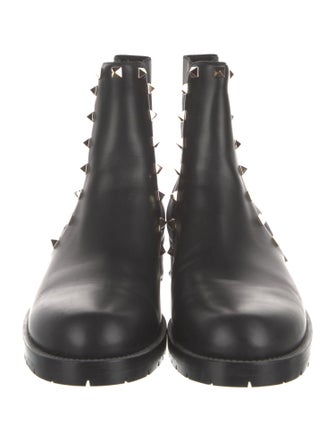 Valentino Rockstud Accents Leather Chelsea Boots