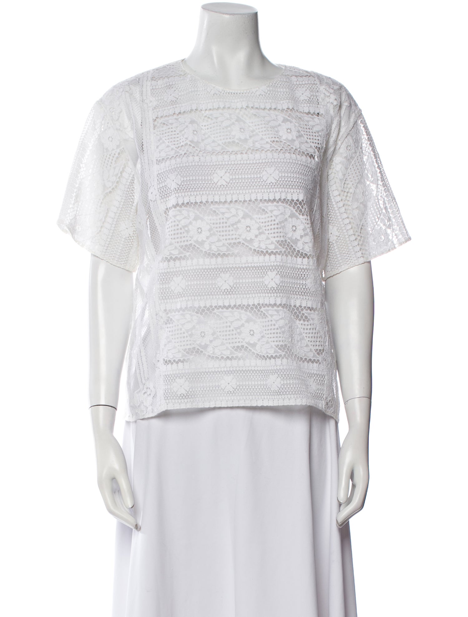 Valentino Lace Scoop Neck Sweatshirt