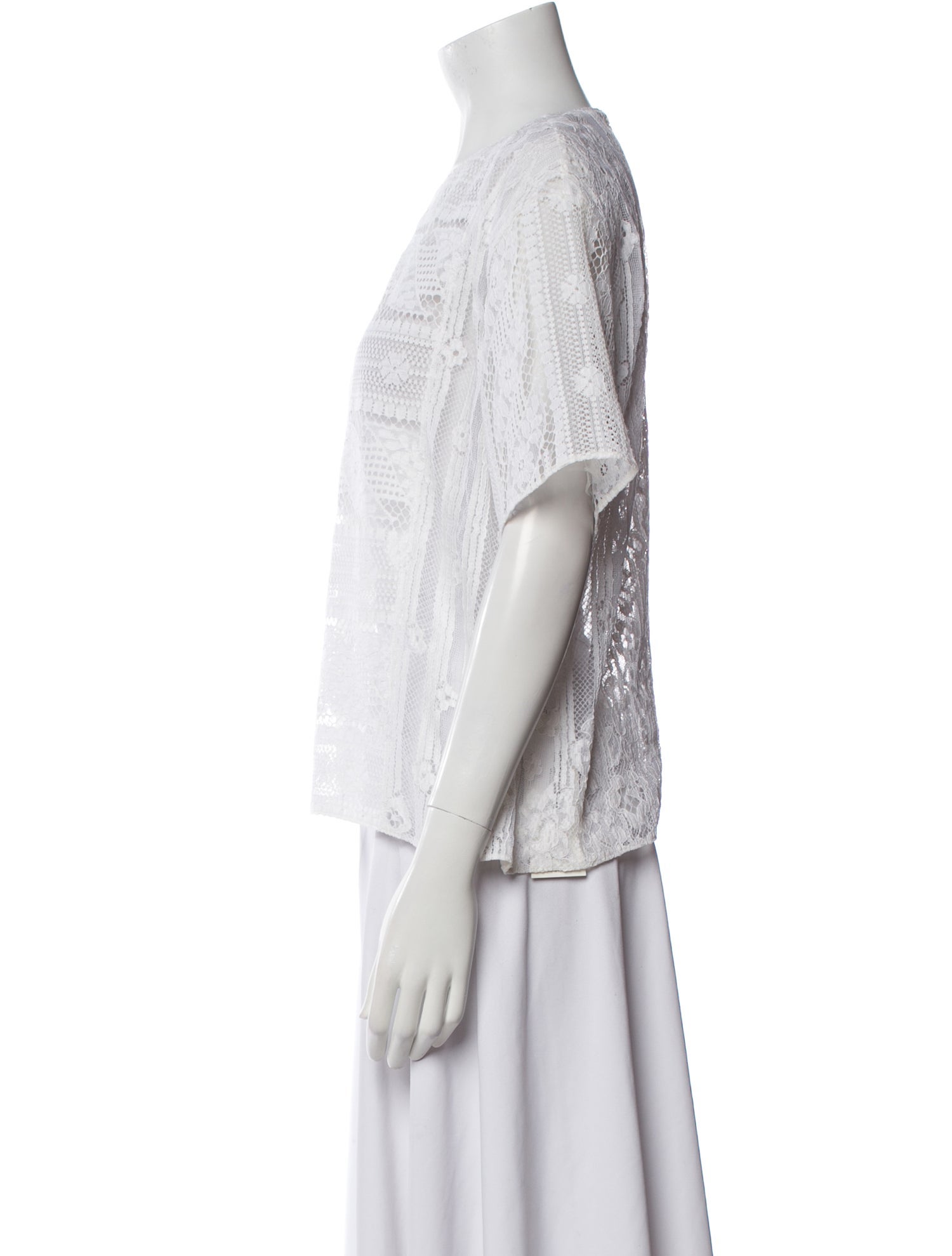 Valentino Lace Scoop Neck Sweatshirt