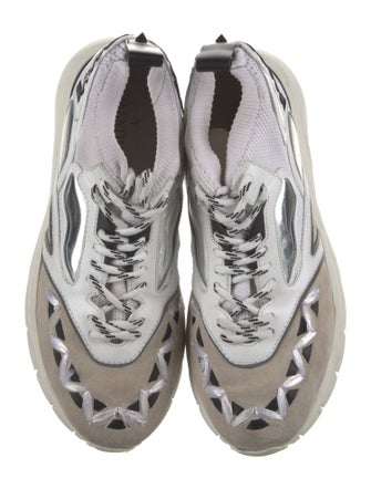 Valentino Suede Colorblock Pattern Chunky Sneakers