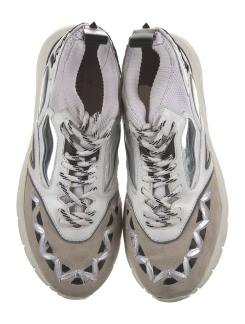 Valentino Suede Colorblock Pattern Chunky Sneakers