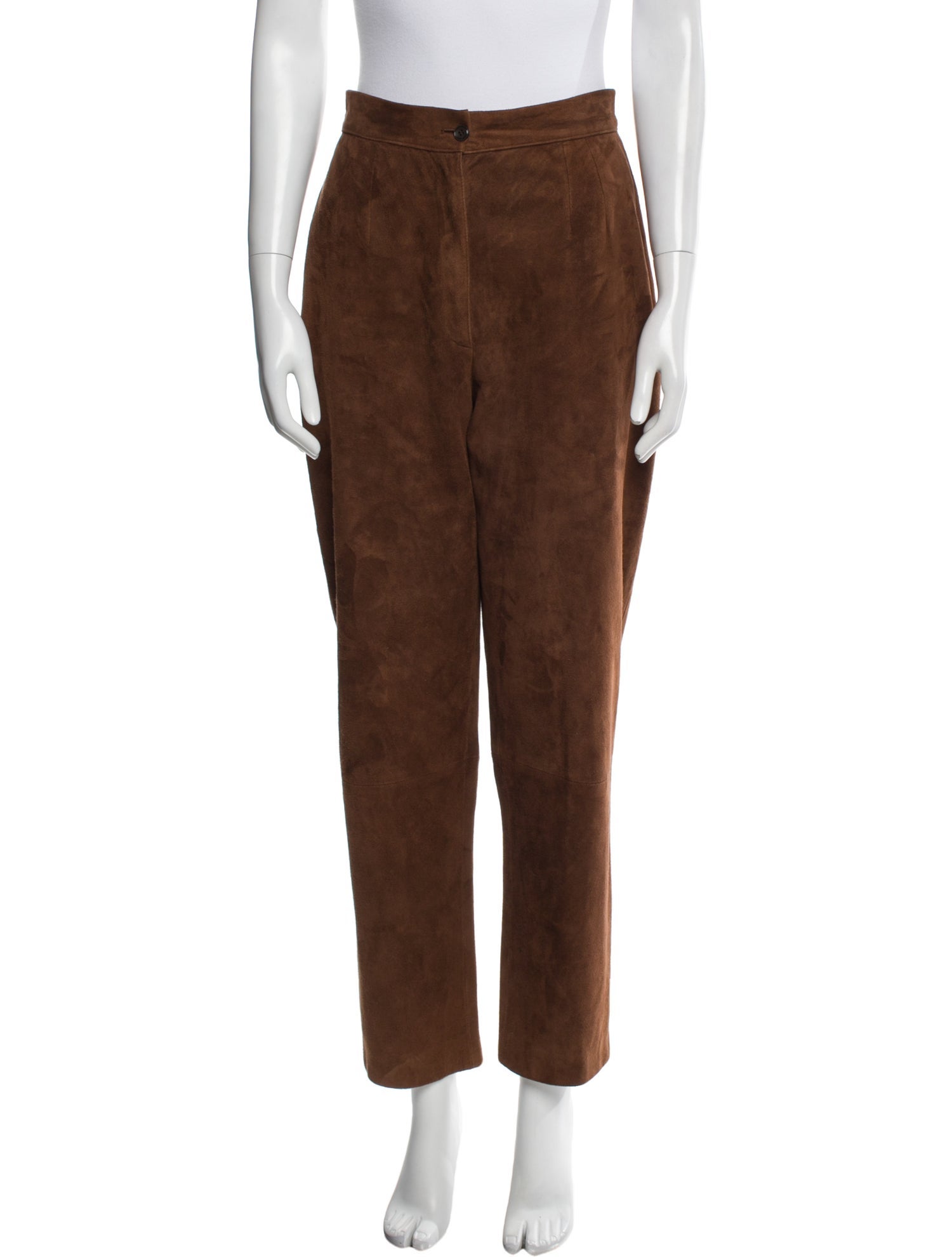 Valentino Lamb Leather Straight Leg Pants