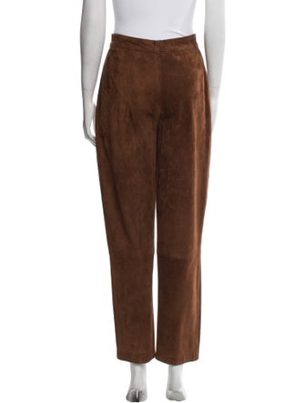 Valentino Lamb Leather Straight Leg Pants