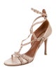Valentino Leather Studded Accents T-Strap Sandals