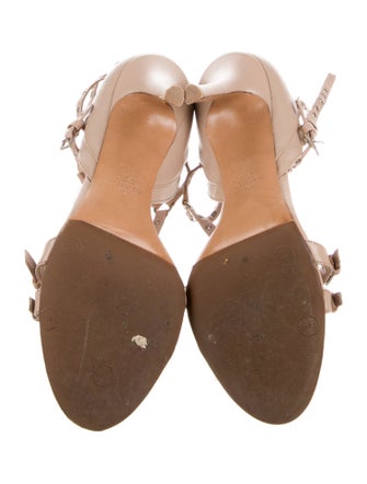 Valentino Leather Studded Accents T-Strap Sandals