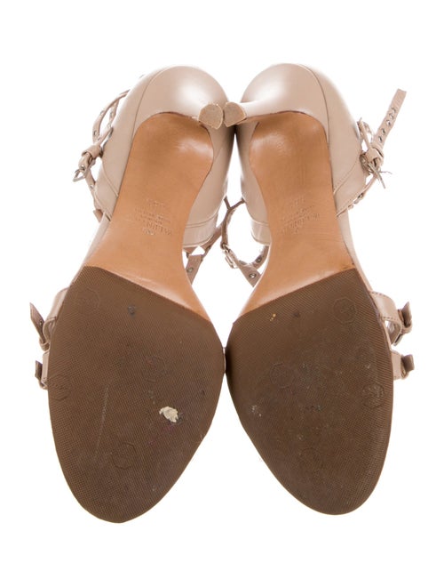 Valentino Leather Studded Accents T-Strap Sandals