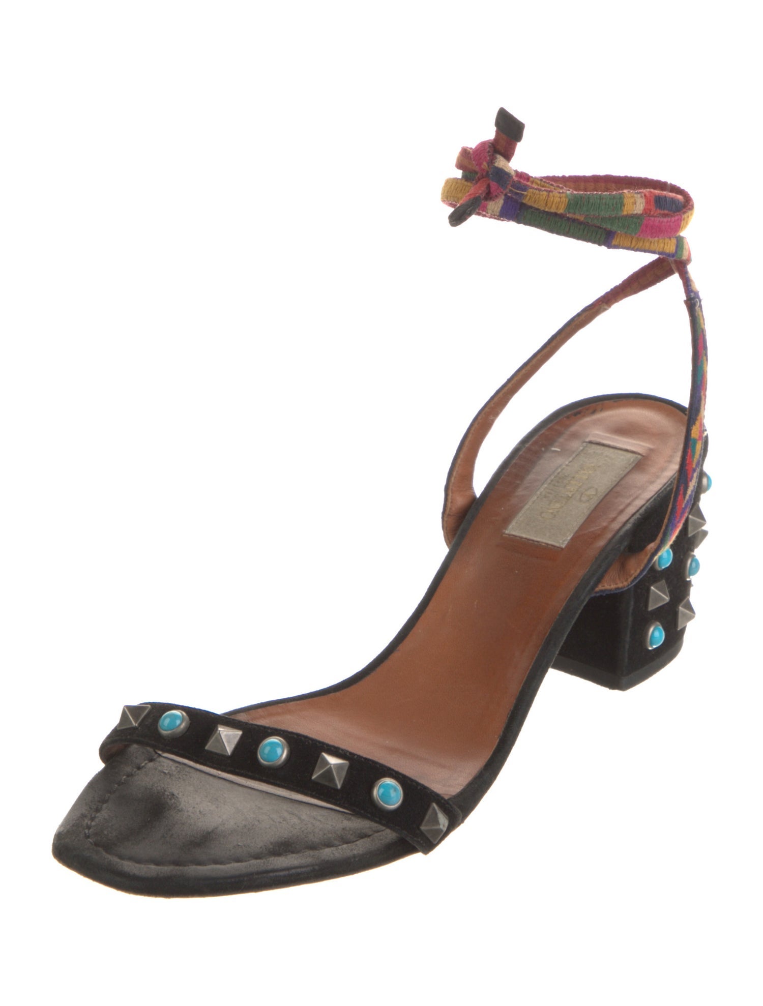 Valentino Rockstud Accents Suede Sandals