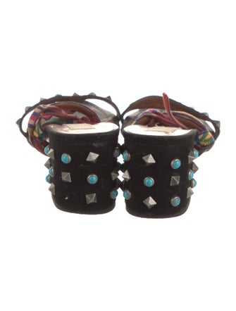 Valentino Rockstud Accents Suede Sandals