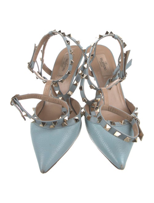 Valentino Rockstud Accents Leather T-Strap Pumps