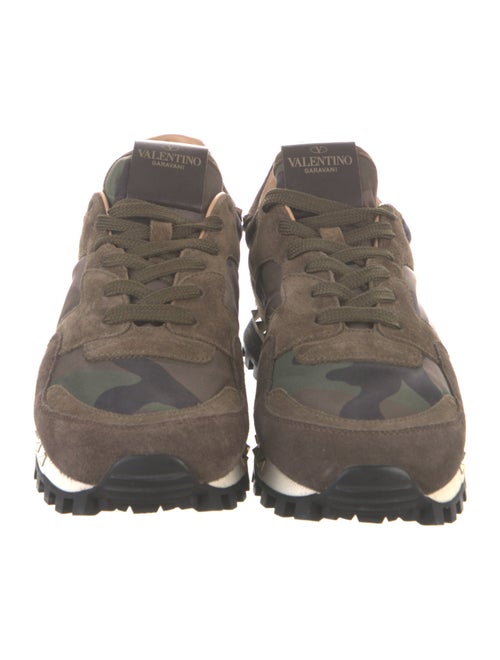 Valentino Rockstud Accents Suede Sneakers