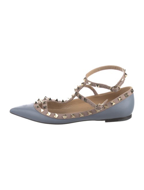 Valentino Rockstud Accents Leather Ballet Flats