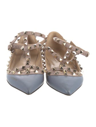 Valentino Rockstud Accents Leather Ballet Flats