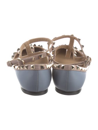 Valentino Rockstud Accents Leather Ballet Flats